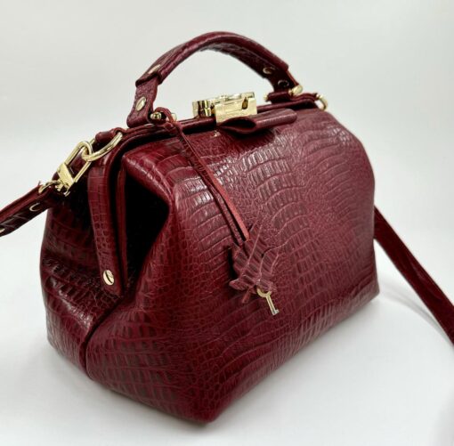 Leren tas Crossbody - Red Croco