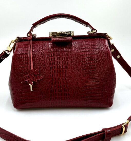 Leren tas Crossbody - Red Croco