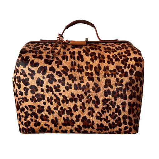 Leren tas - Weekender - Leopard