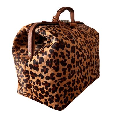 Leren tas - Weekender - Leopard